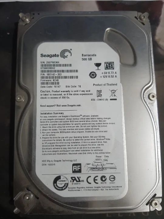 Hds Desktop (PC de mesa) 500Gb. Funcionando perfeitamente. - Foto 2