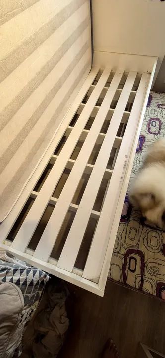 Cama solteiro Mdf com auxiliar e colchões  - Foto 6