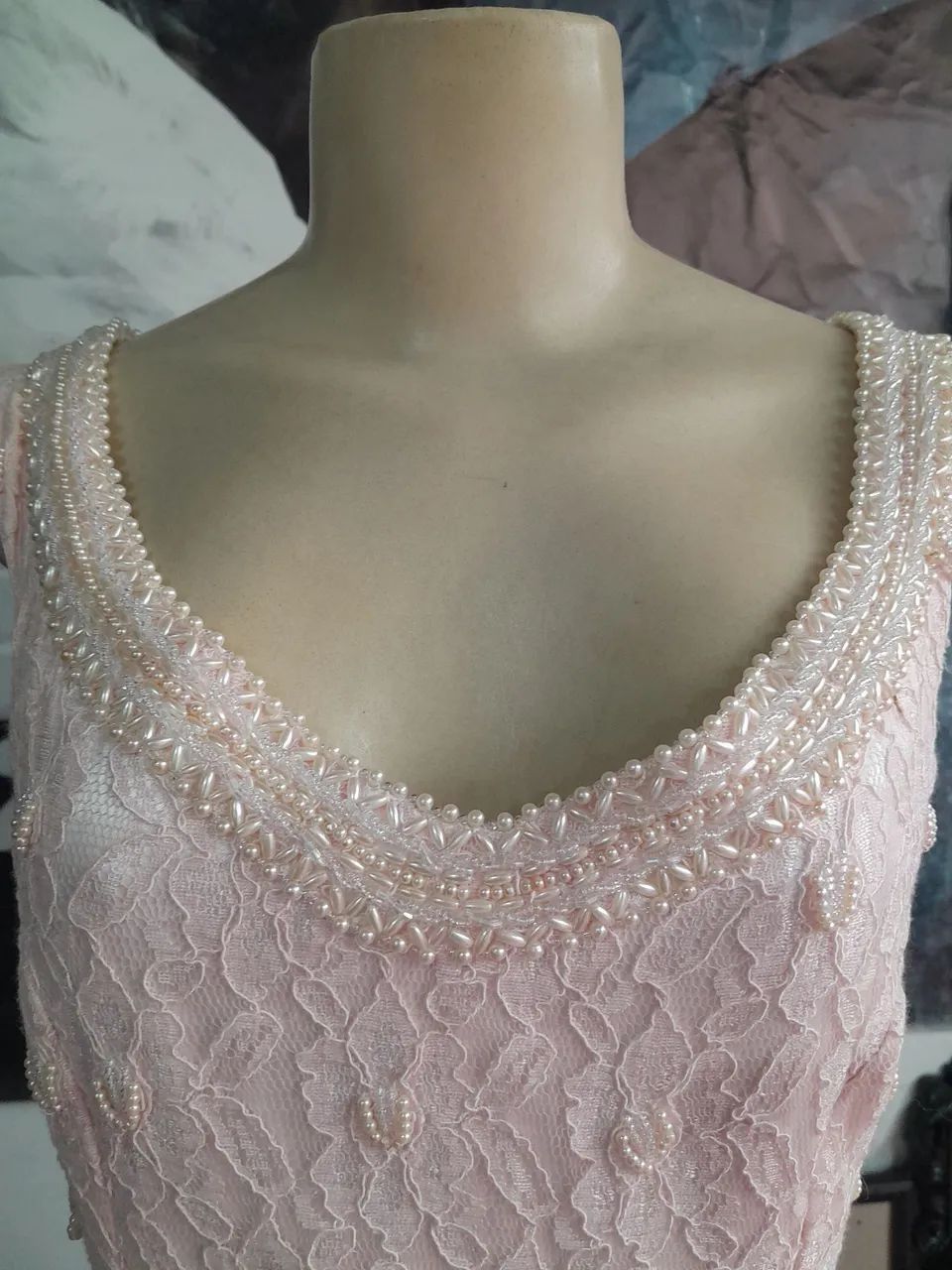 Vestido de renda rosa para festa - Foto 3