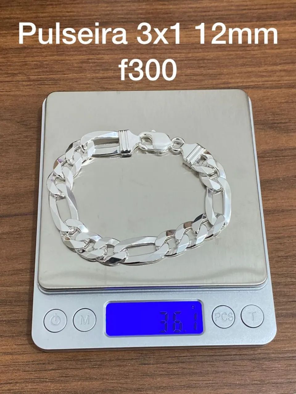 Pulseira de prata masculina 