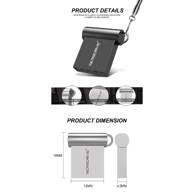 Pendrive Microdrive Super Mini 32gb Prateado - Foto 2