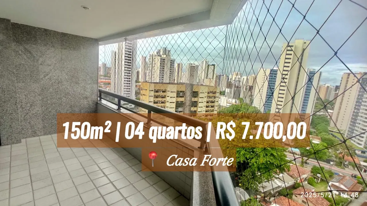 Casa Forte | 04 quartos | R$ 7.700 | Lazer