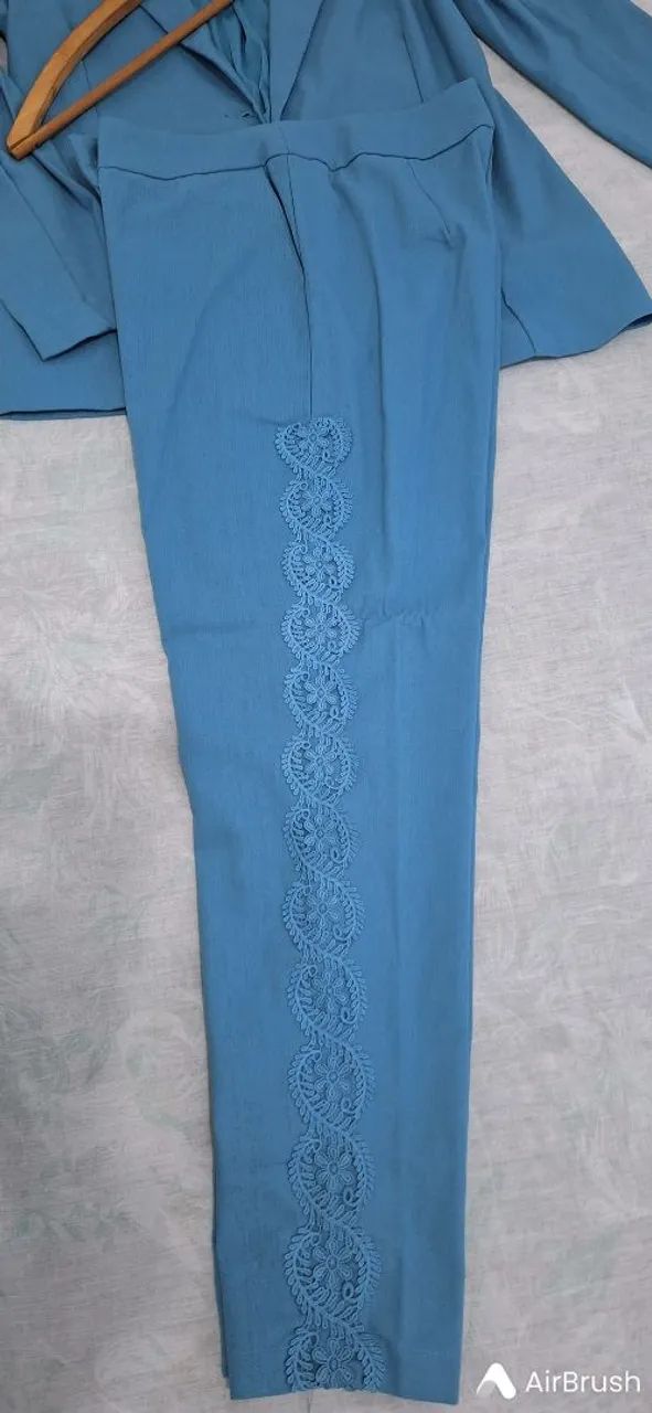 Conjunto de Blazer Azul Feminino - Foto 3
