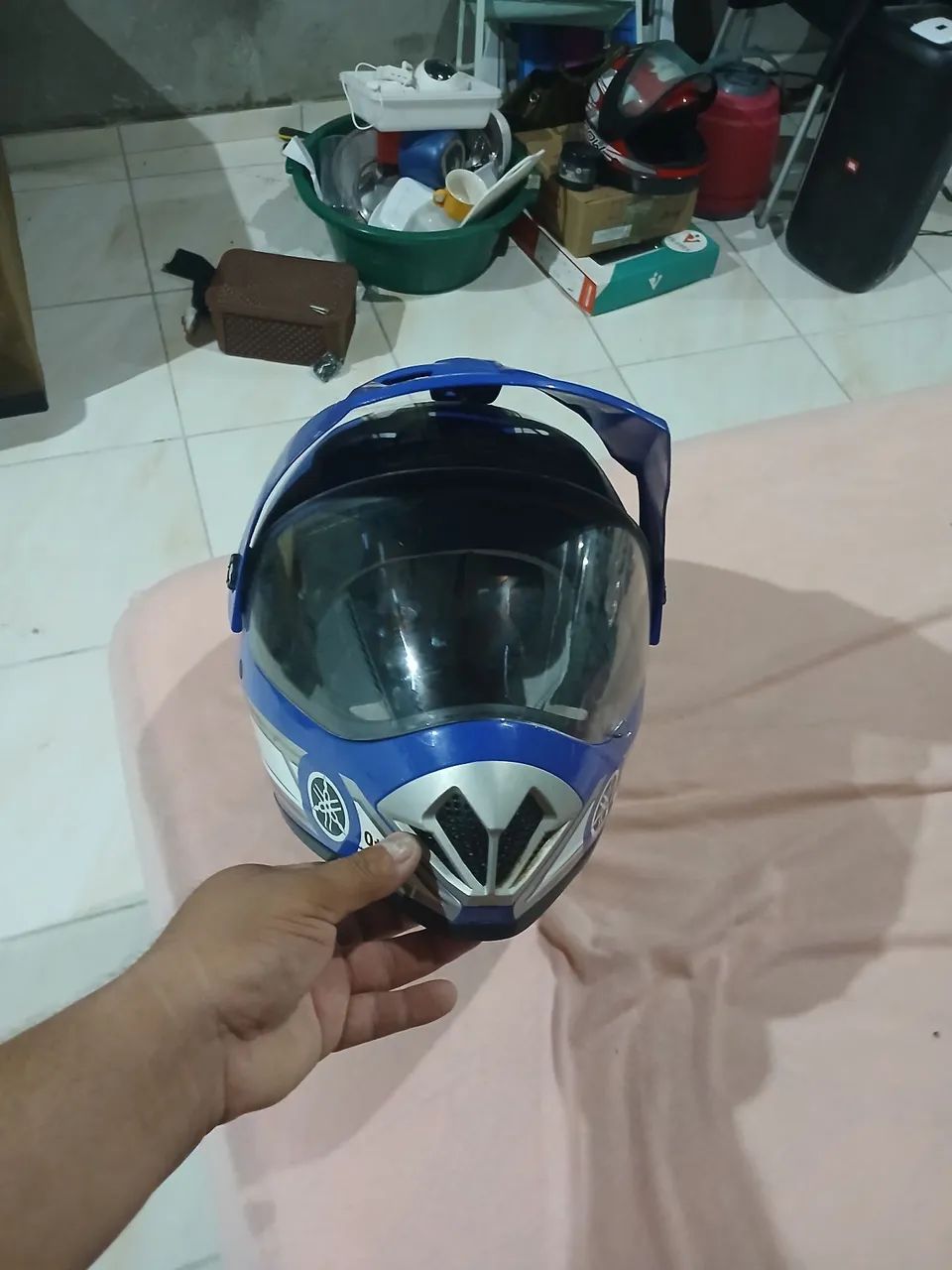 Capacete Yamaha azul - Foto 2