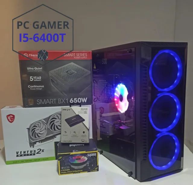 Pc Gamer i5 6400T 16gb, M.2 SSD 256gb, HD 1Tb, opções de placa de video, aceito cartão