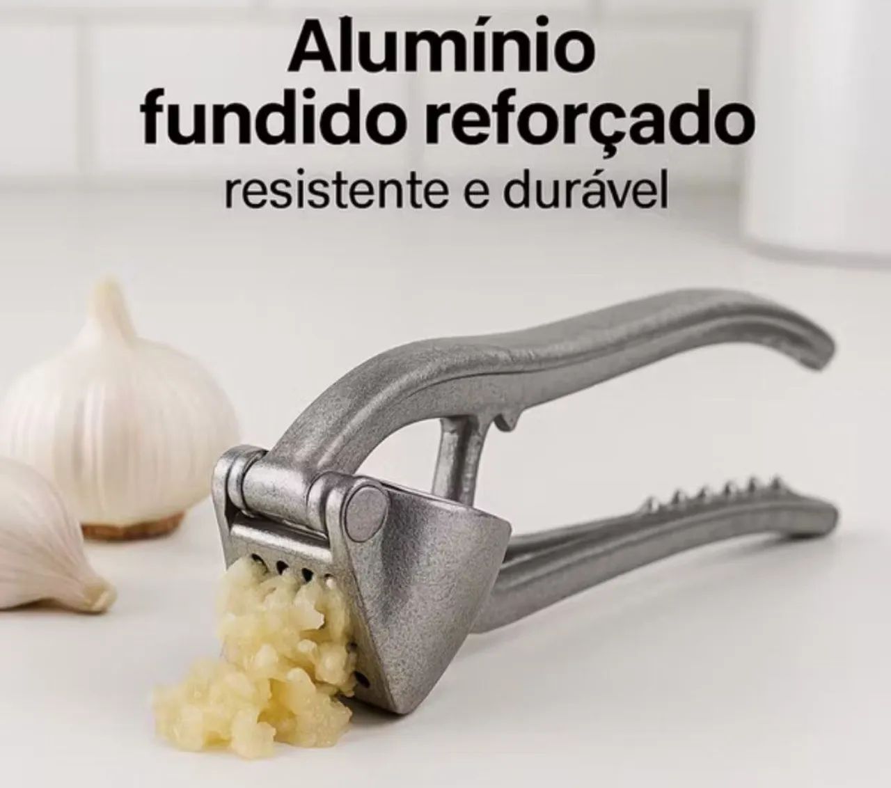 Espremedor Amassador De Alho Multiuso 5 Em 1 Alumínio 15cm - Foto 5