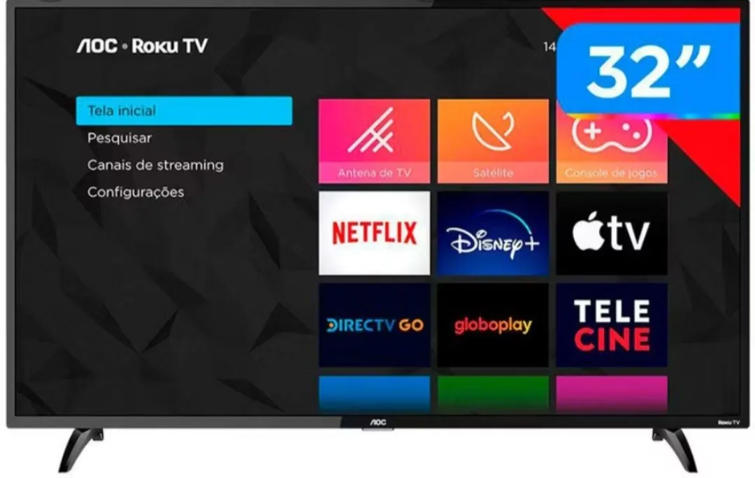 TV LED 32 polegadas Philco Roku Smart