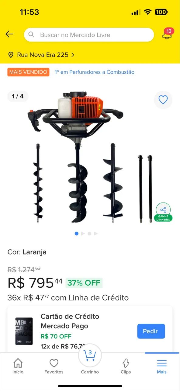 Perfurador de solo a gasolina