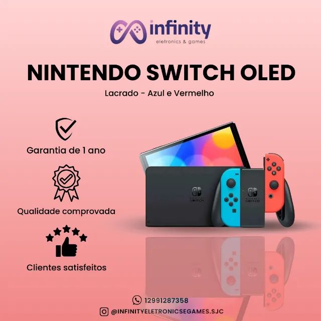 Nintendo Switch Oled - 1 Ano de Garantia - Novo/Lacrado - Infinity Eletronics & Games