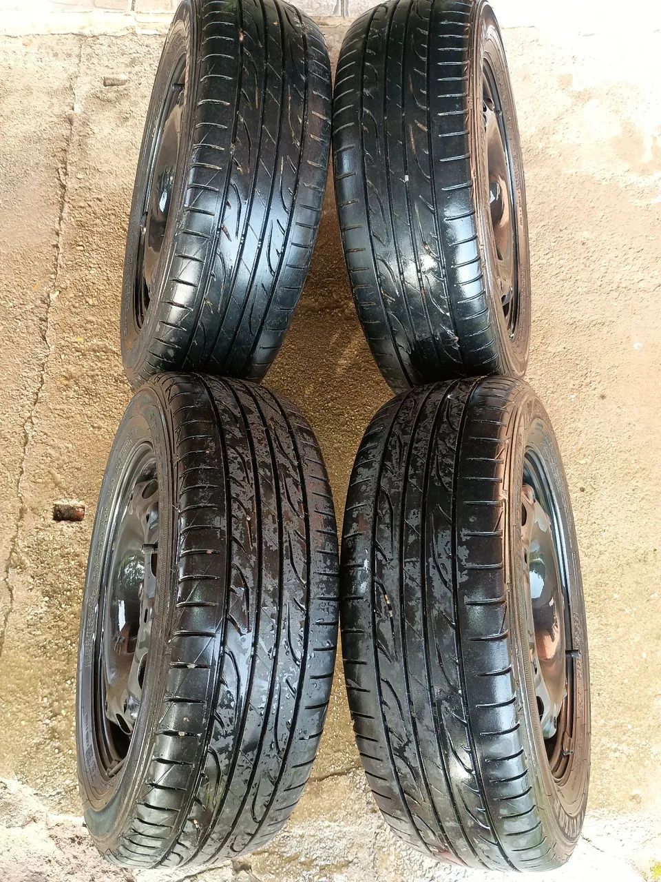 Jogo rodas 14" + Pneus meia vida - Foto 2