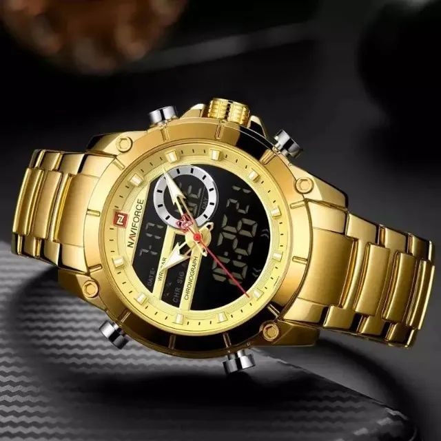 NAVIFORCE 9163: Luxo Dourado a Seu Alcance Relógio Digital / Analógico Masculino, charmoso - Foto 4