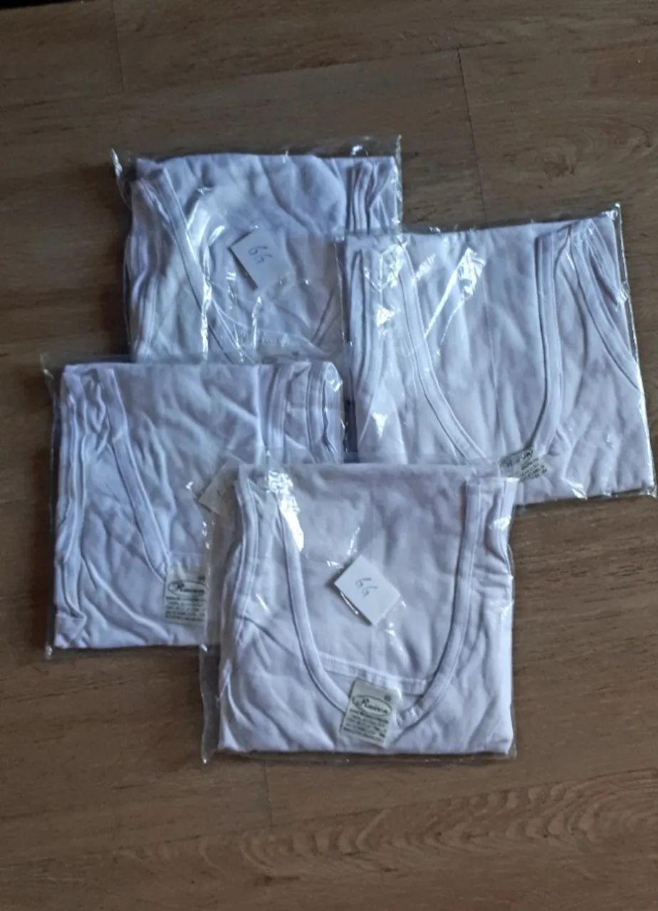 Kit 5 Camisas Regatas 100% Algodão - novas - Tam. GG - Foto 3