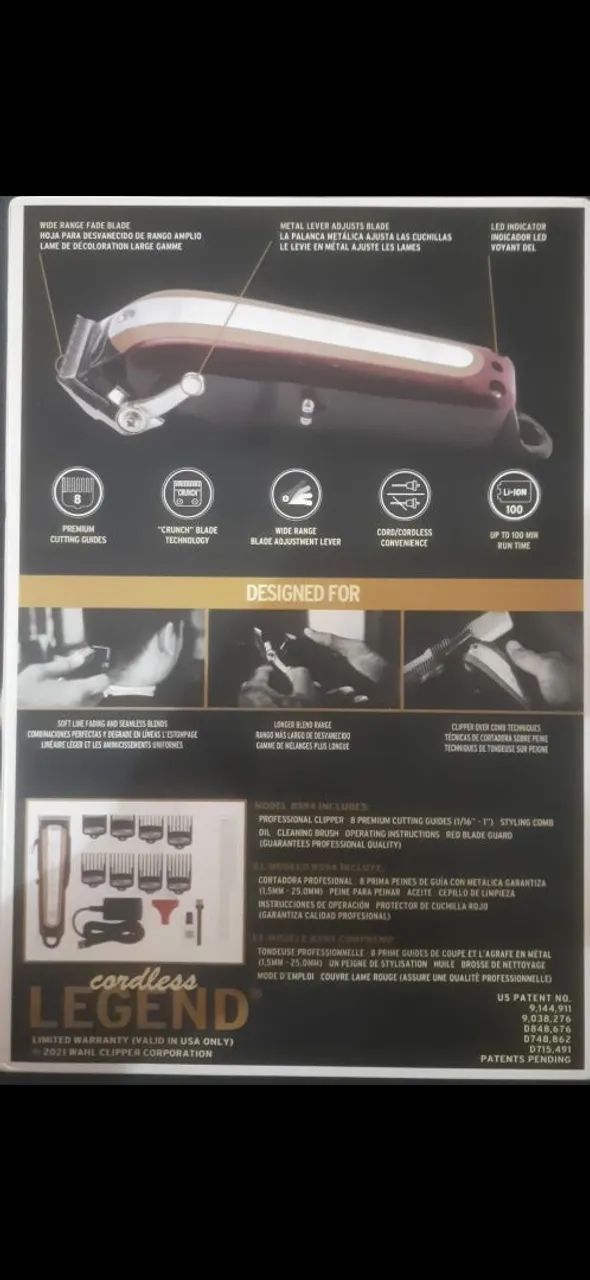 Máquina de Cortar Cabelo Wahl Cordless Legend - Foto 2