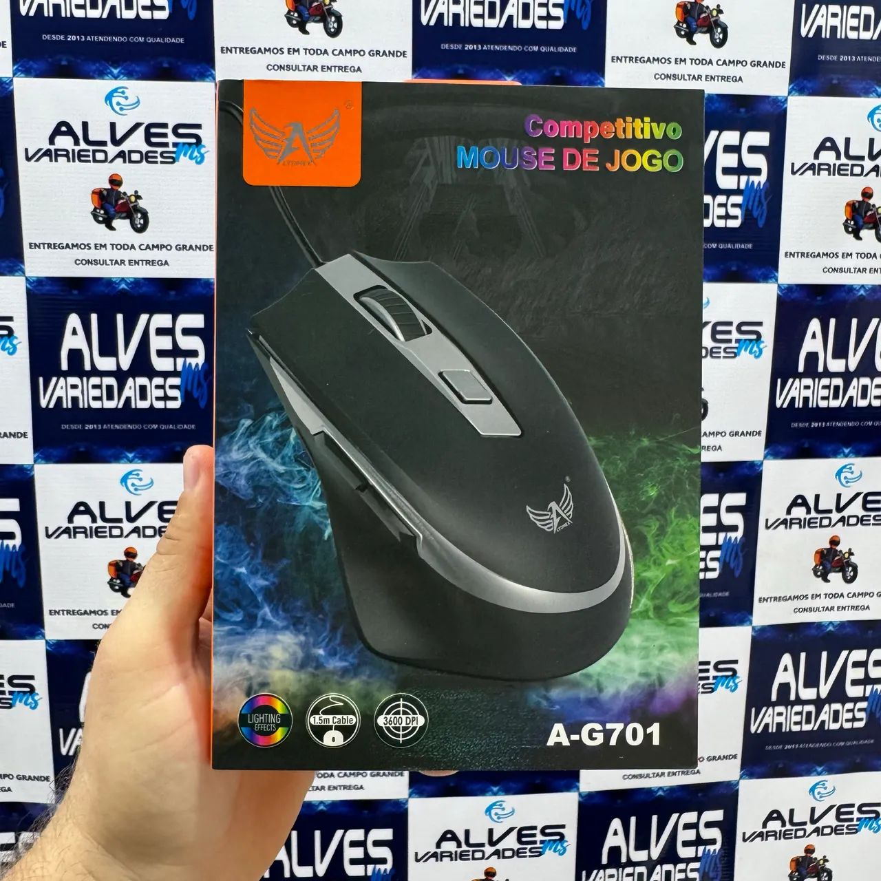 Mouse Gamer Com Fio USB 3600DPI