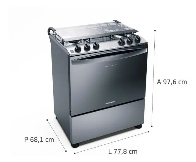 Fogão Brastemp BFS5NCR 5 Bocas Inox Tipo de conexão GLP 110V/220V - Foto 6