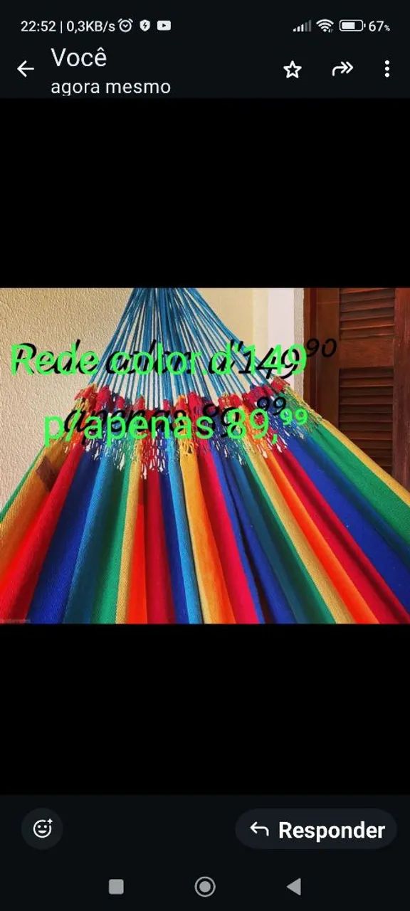 Rede de Camping Camuflada 2 por 90 reais outras a partir de 65,?  - Foto 5