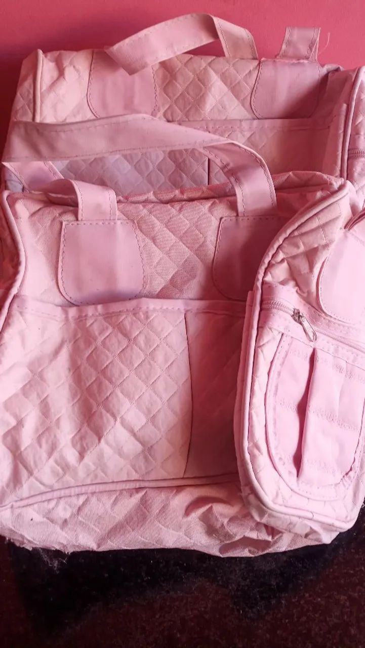 Kit de malas/bolsas maternidade rosa