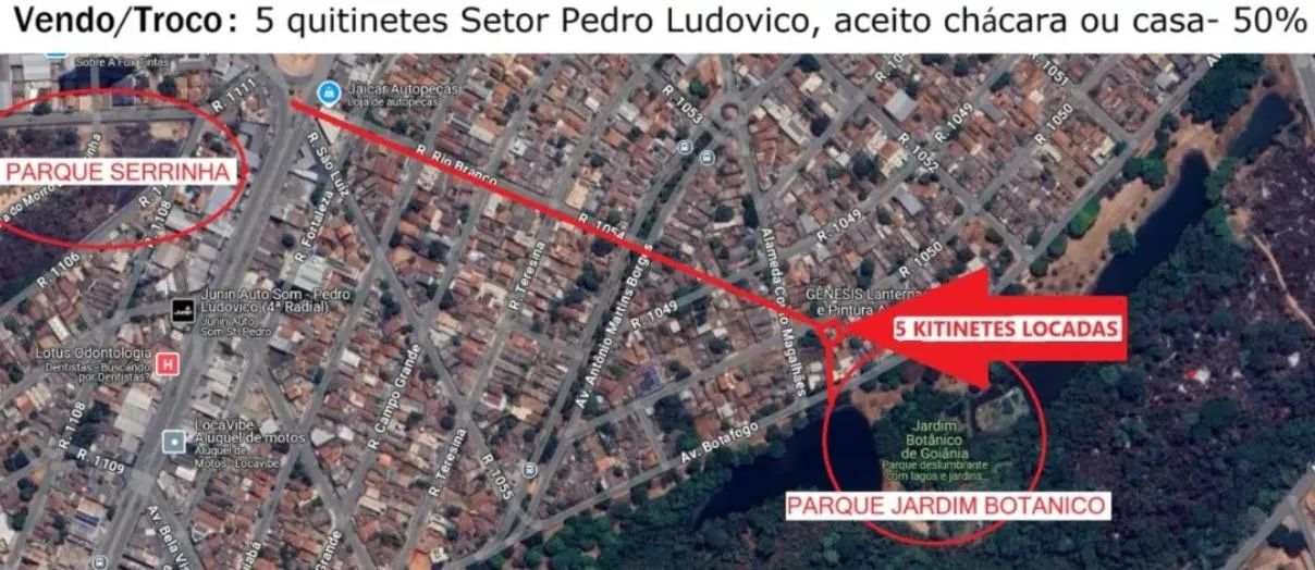 Vendo/Troco por imóvel menor valor - Terreno com 5 quitinetes alugadas no Setor Pedro Ludo - Foto 5