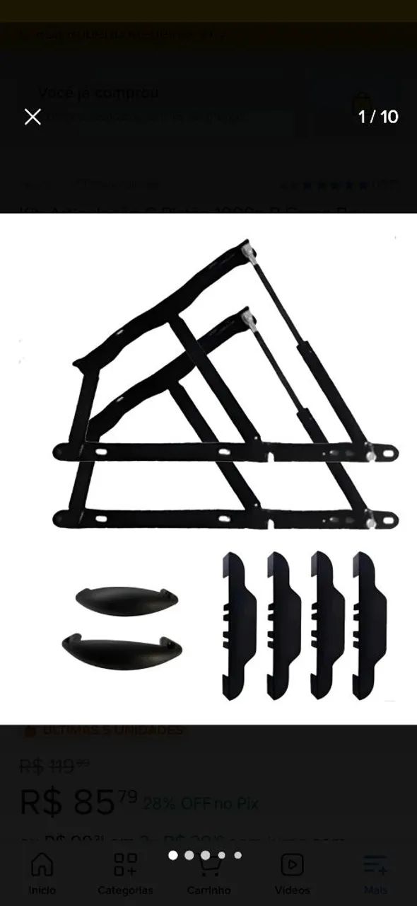 Kit articulado com pistao 550N para cama box