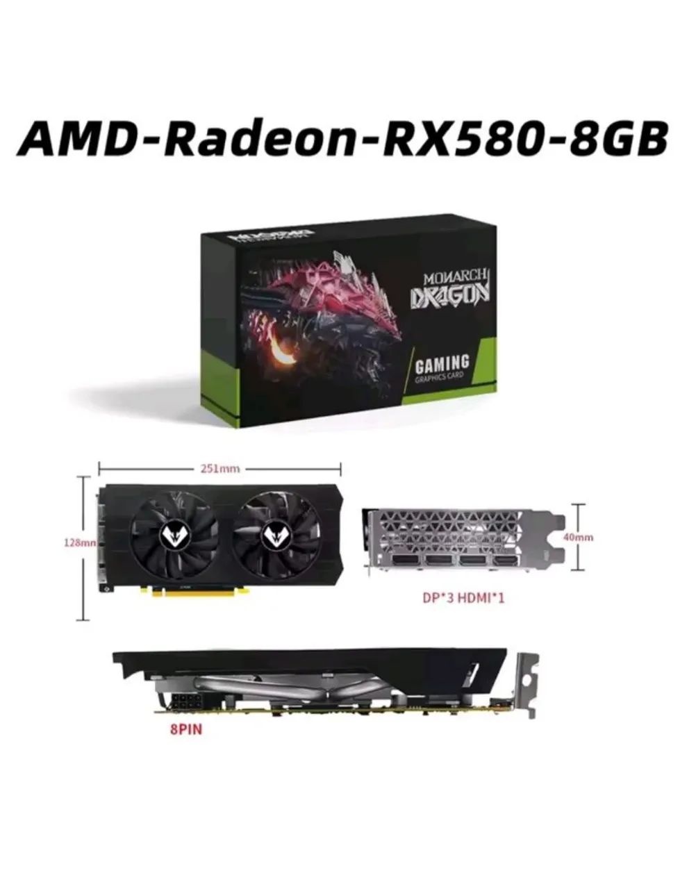 PLACA DE VIDEO RX580 NOVA - Foto 2