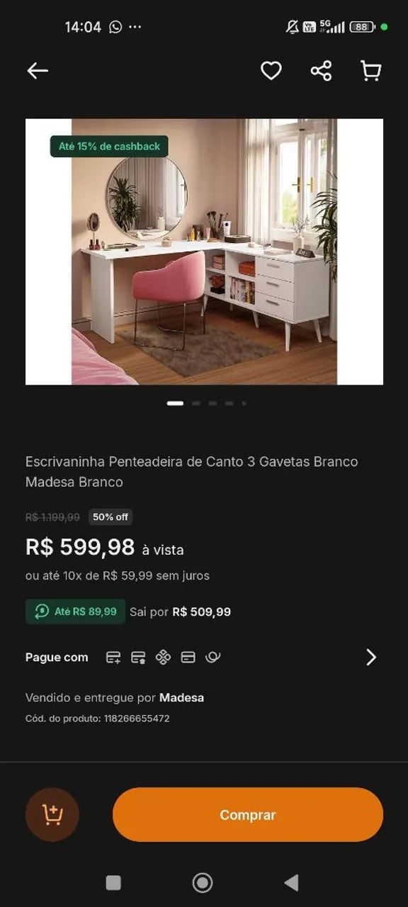 Penteadeira com Escravaninha  - Foto 4