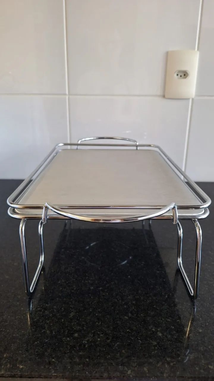 Rechaud retangular de inox