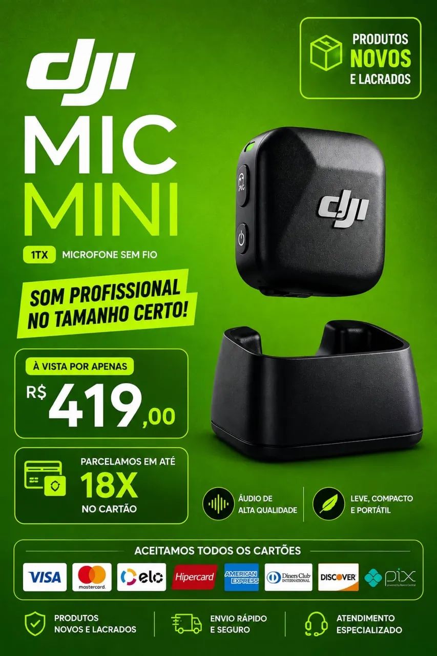 Microfone sem fio 1TX - Novos - Pronta Entrega ( Parcelamos em até 18x)