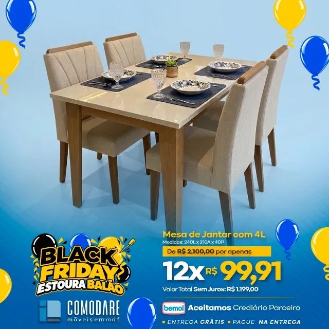 Mesa de jantar de 4L - Foto 3