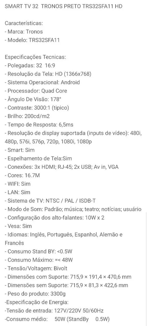 SMART TV 32 TRONOS - Foto 4