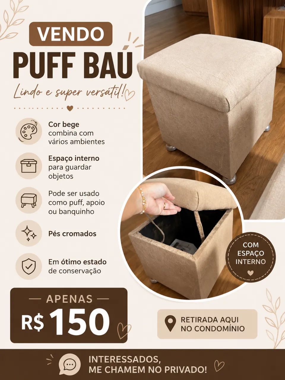 Puff baú 