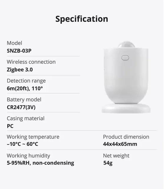 Sensor Movimento Luminosidade Sonoff Snzb-03p Zigbee  - Foto 3