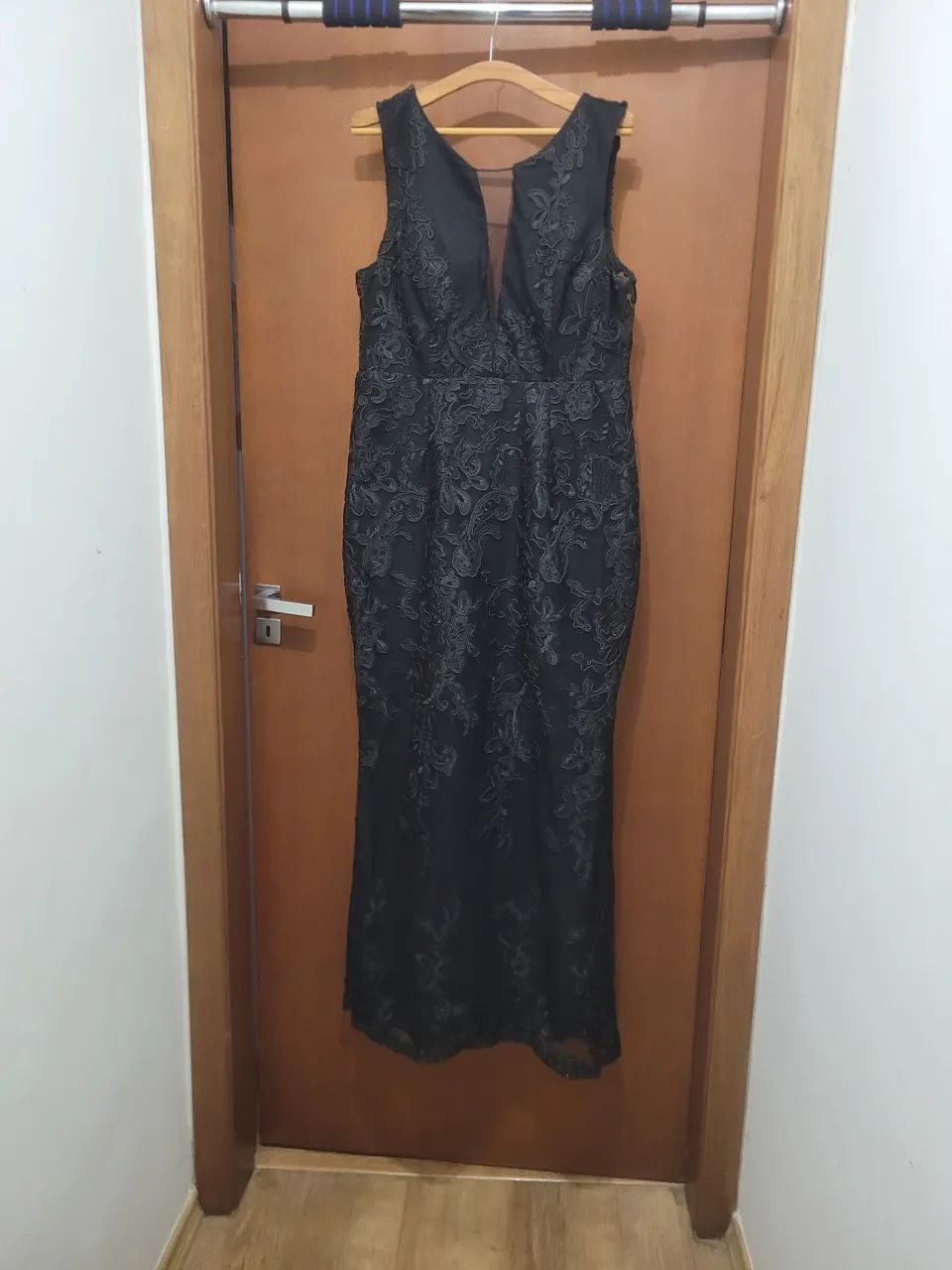 Vestido festa preto com renda