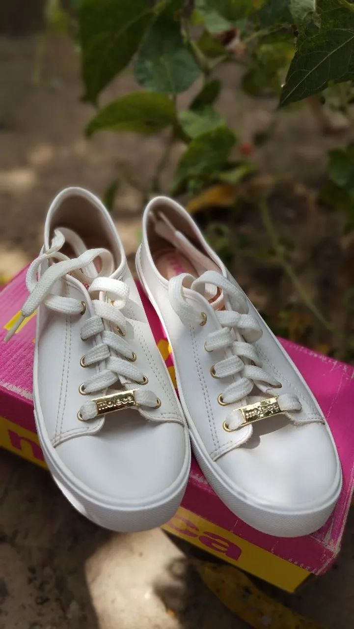 TÊNIS MOLECA FEMININO - BRANCO USADO 2 VEZES  - Foto 5
