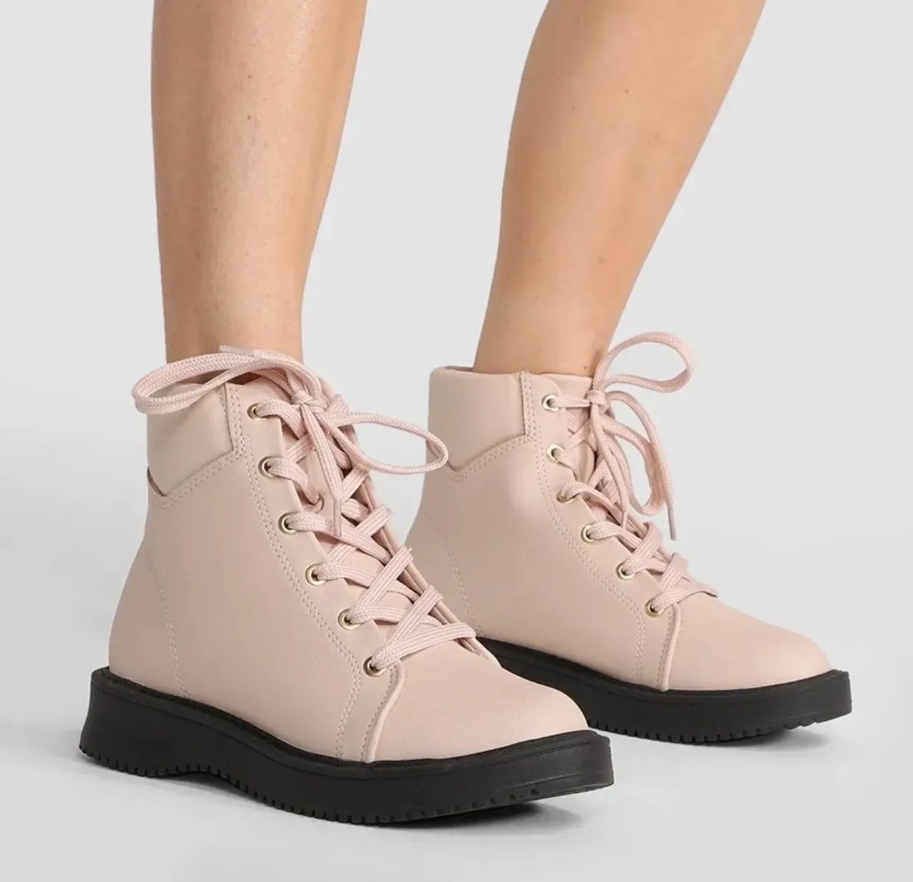 Bota Coturno Moleca Tratorada - Off White