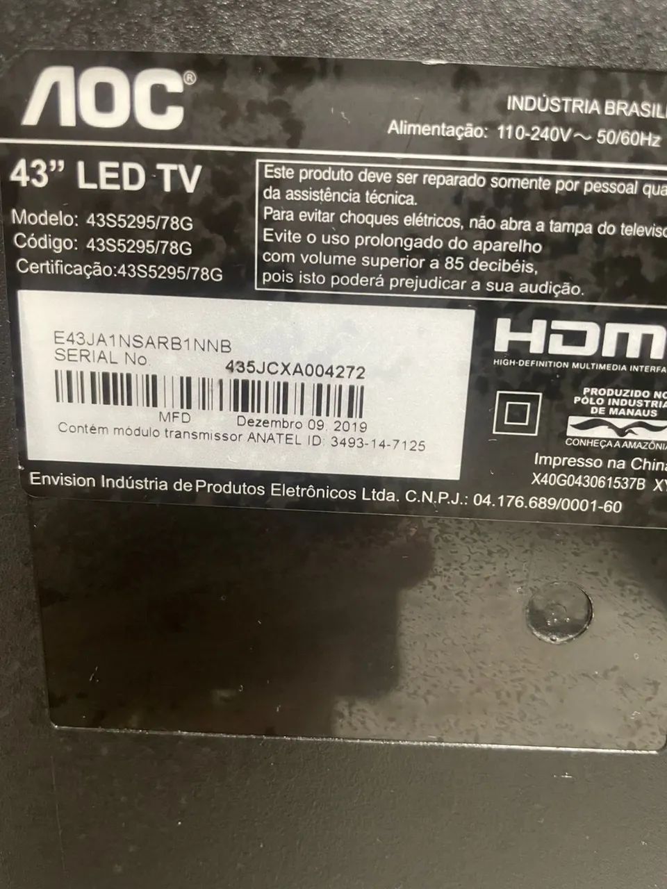 Tv AOC 43 polegadas LED com defeito  - Foto 3