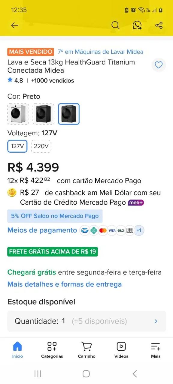 Lava e seca Midea 11kg - Foto 5