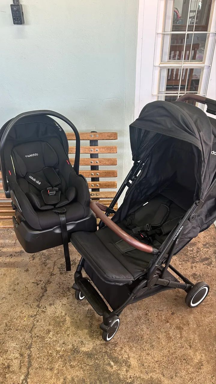 Kit Travel System Kiddo - Carrinho + Bebê Conforto + Base Veicular
