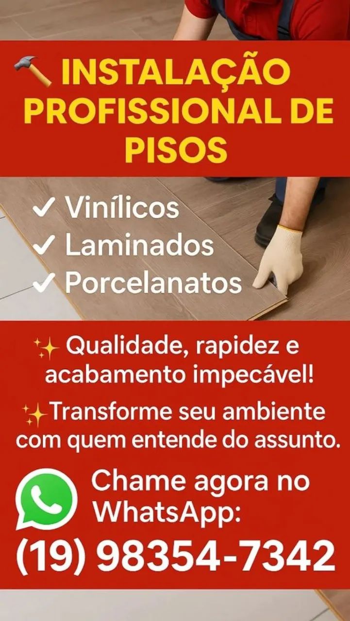 Ínstalador de pisos vinilicos e laminados