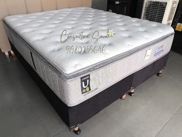 CAMA BOX QUEEN COM PILLOW TOP EM GEL 