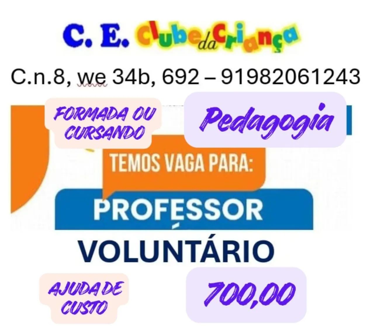 ProfessorA voluntariA para c.n.8