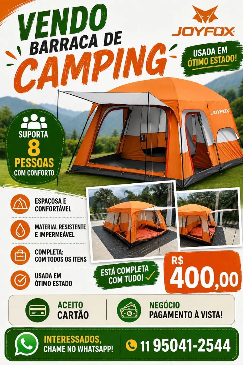 Vendo barraca de camping. Marca Joyfox , usada em bom estado. - Foto 4