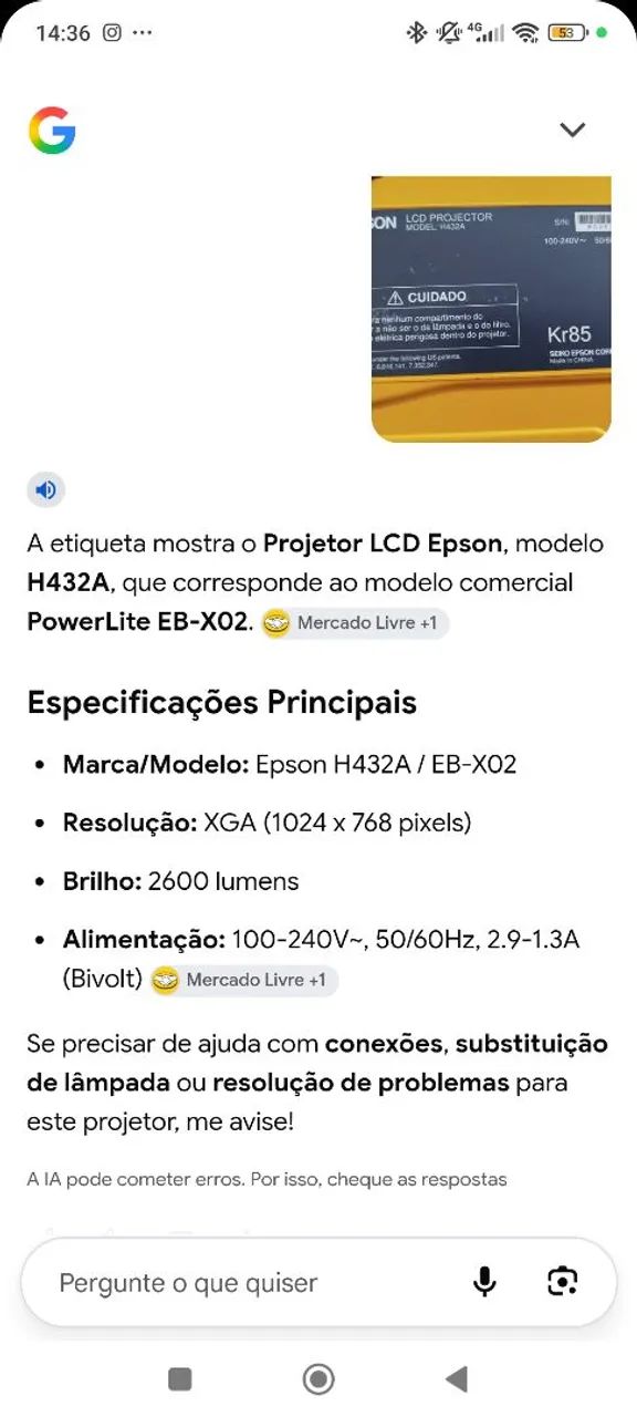 Projetor Epson semi novo - Foto 5