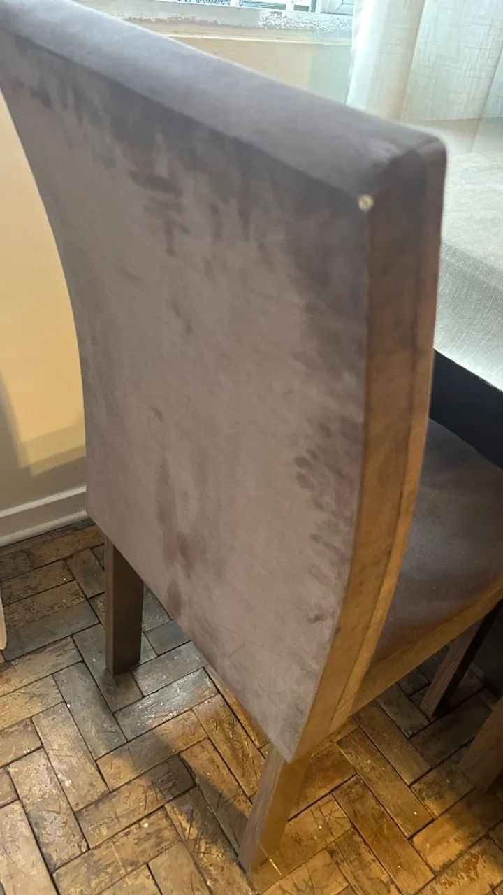 Mesa de jantar retangular com tampo de vidro + 4 cadeiras - Foto 2