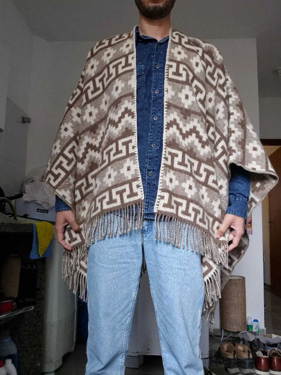 Ruana de lã de alpaca - Foto 2