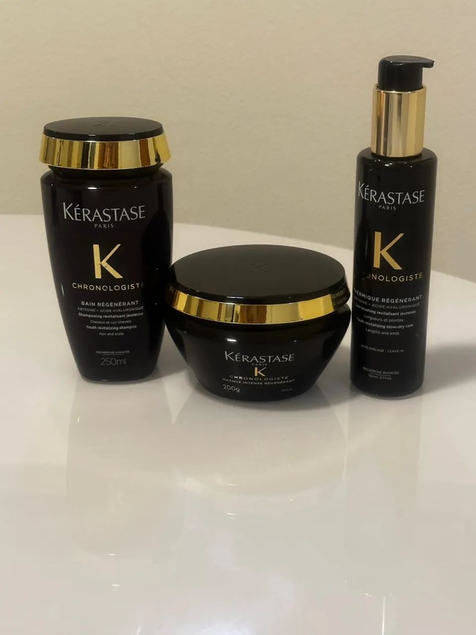 Kit Kerastase Chronologiste - Shampoo, Máscara e Protetor Térmico