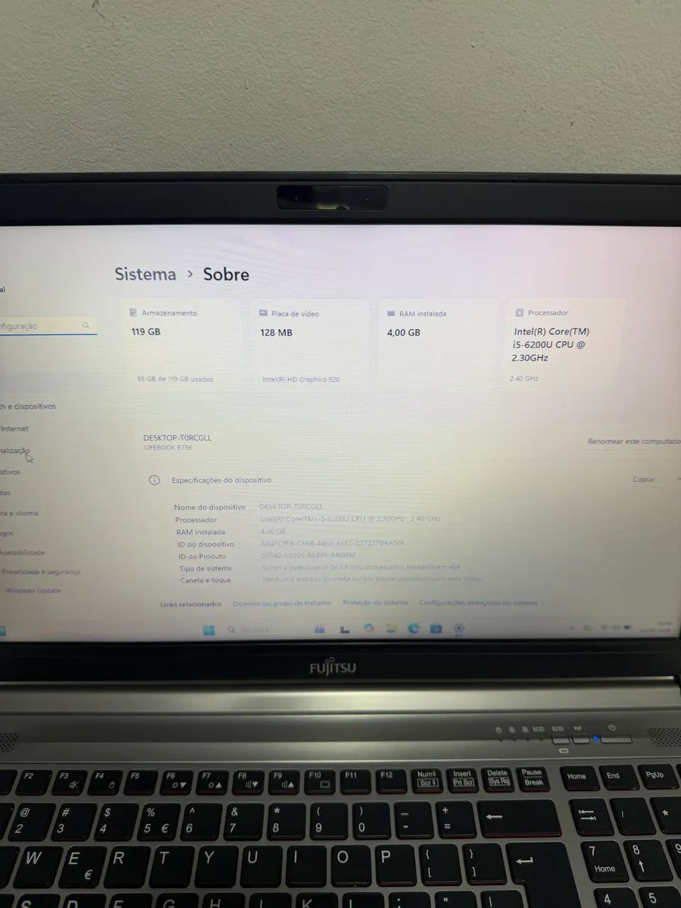 Notebook Fusitsu Lifebook E754 15 4gb Ssd128gb - Foto 3