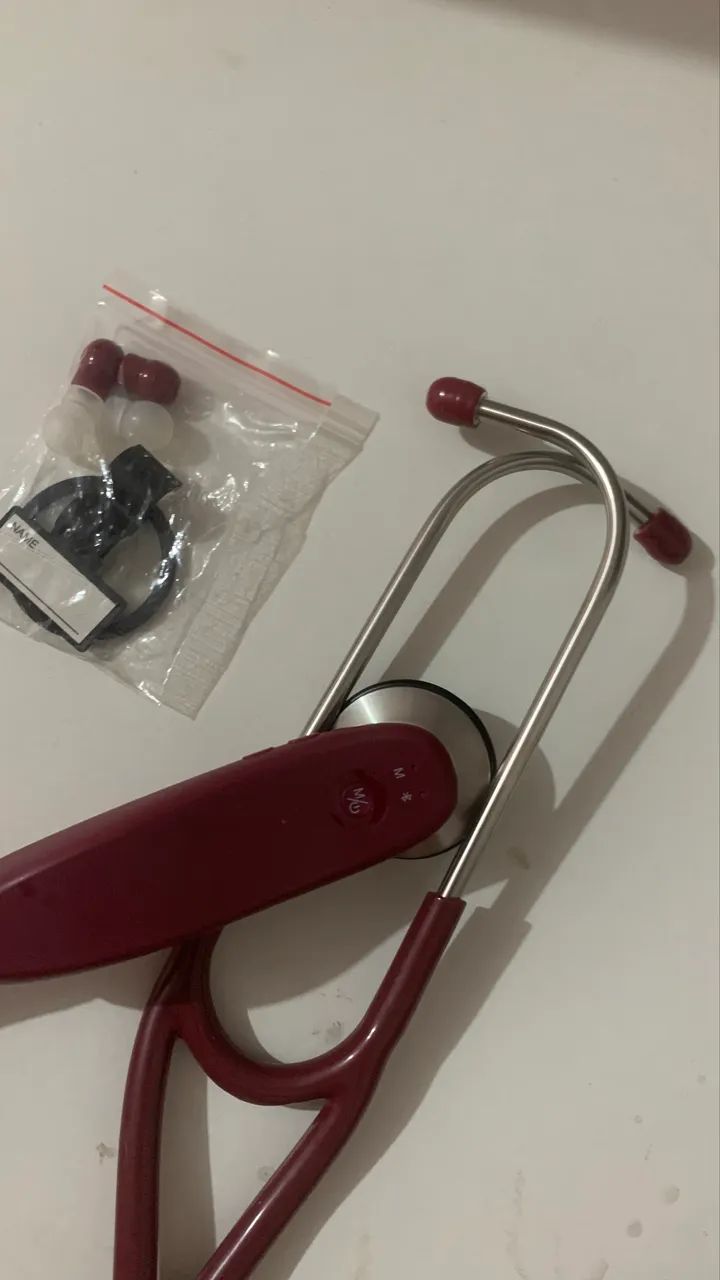 Estetoscópio Digital BMC Bluetooth vermelho com Software Exclusivo