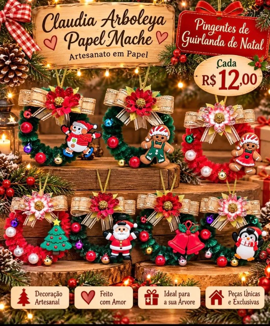 Pingente guirlanda natal - Foto 4