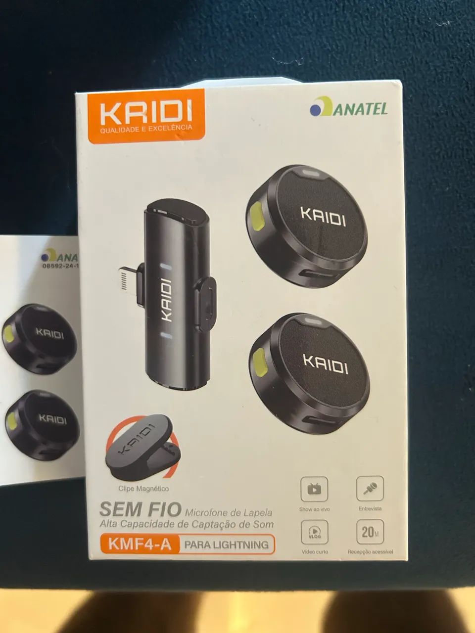 Microfone Lapela sem fio com ímã