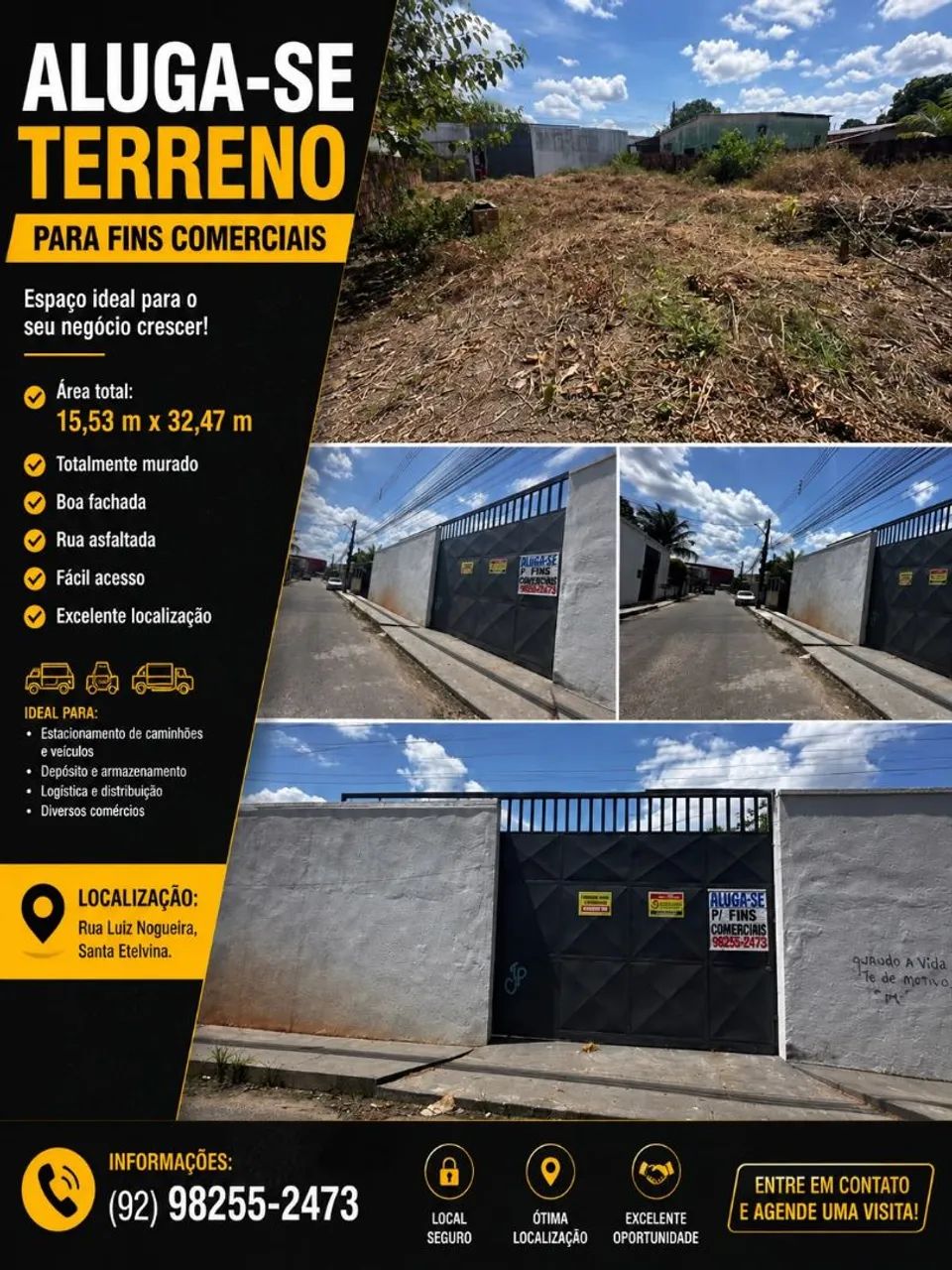 ALUGA-SE TERRENO COMERCIAL 